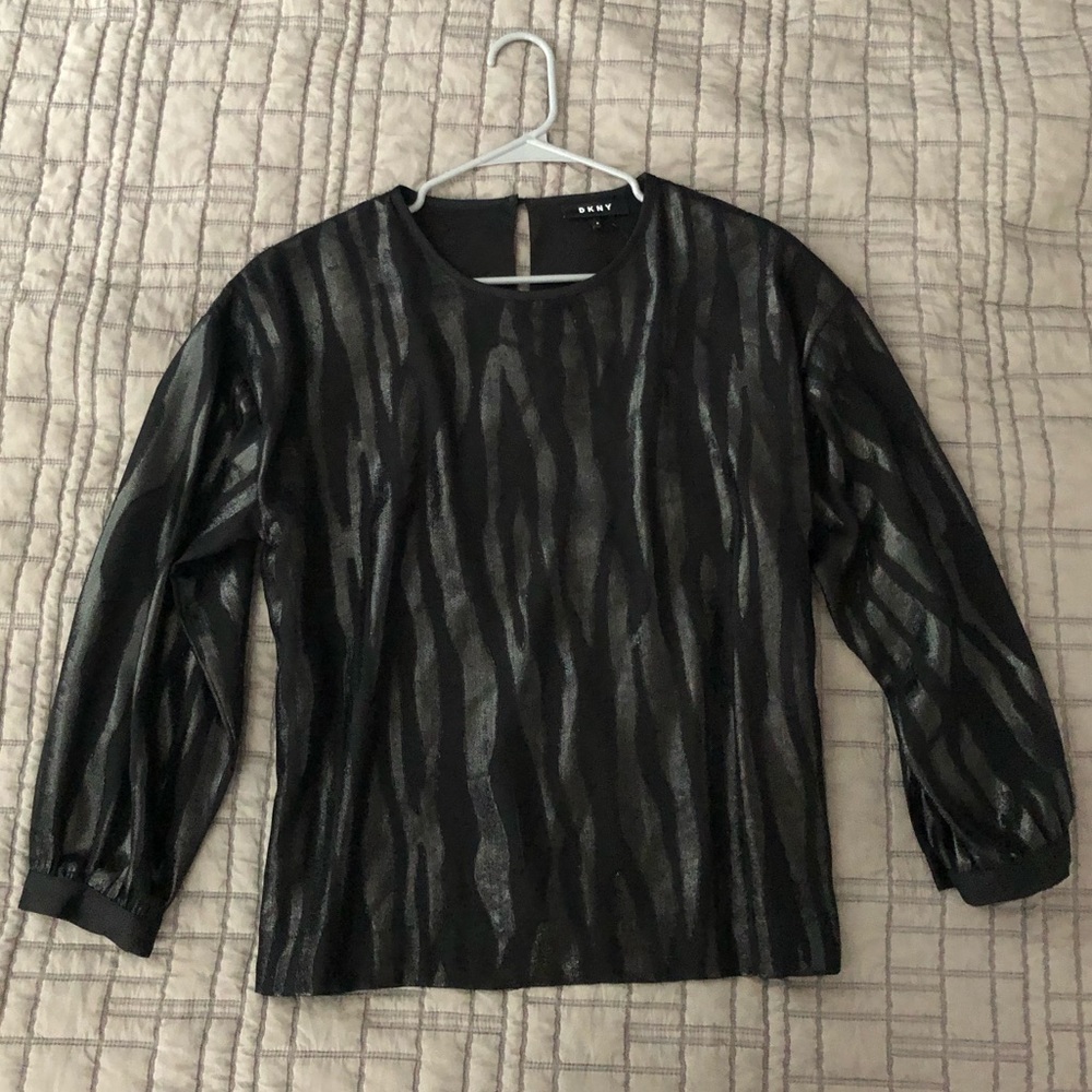 Black shiny DKNY Blouse